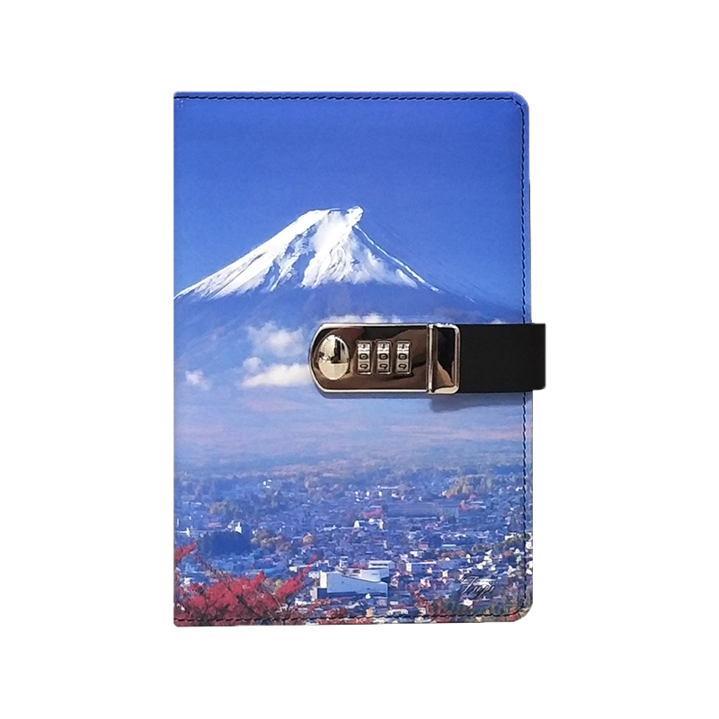 简约带锁日韩多功能书写笔记本
