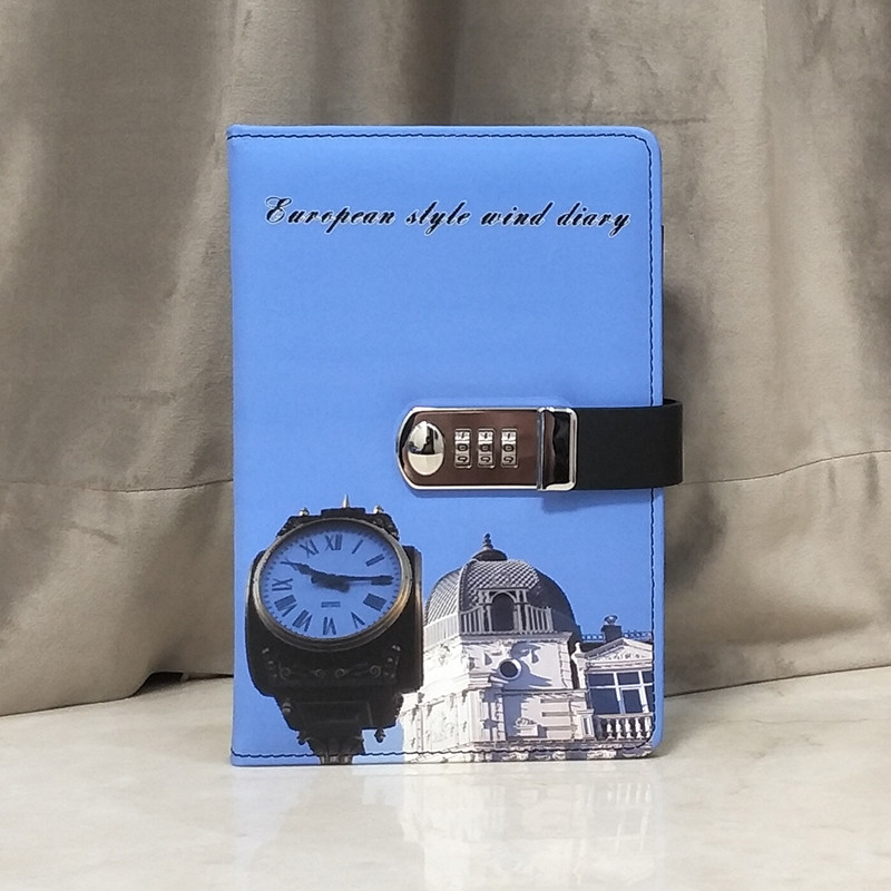 多功能密码锁日记本带锁密码本可爱个性创意简约笔记本子文艺精致记事手账本学生韩国小清新少女心小学生手帐