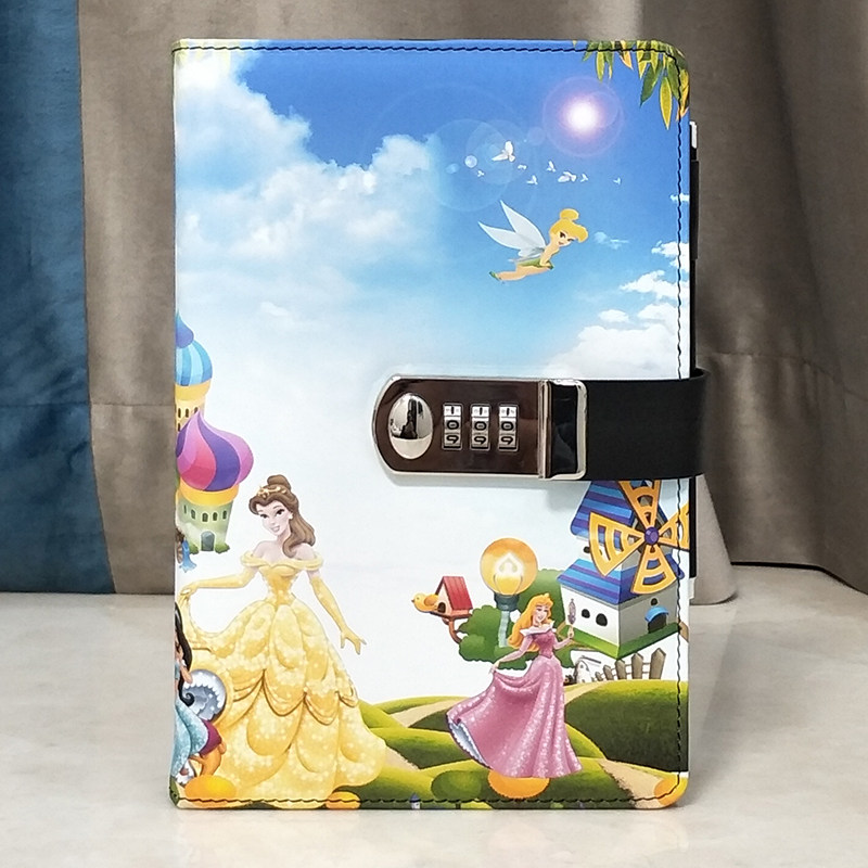 铁文章小学生公主密码本日记本带锁 笔记本儿童可爱卡通少女心创意多功能秘密记事本密码本小清新简约加厚