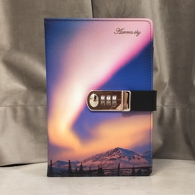 小学生密码本带锁日记本子笔记本带锁儿童可爱卡通手绘少女心创意多功能秘密记事本小清新简约加厚横线手账本