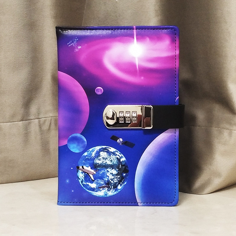 小学生密码本方格日记本儿童男孩密码锁笔记本田字格带锁可爱个性本子女孩简约创意记事本儿童节礼物文具皮本