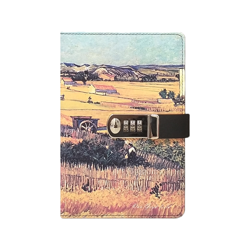 简约文艺精致少女密码锁笔记本子