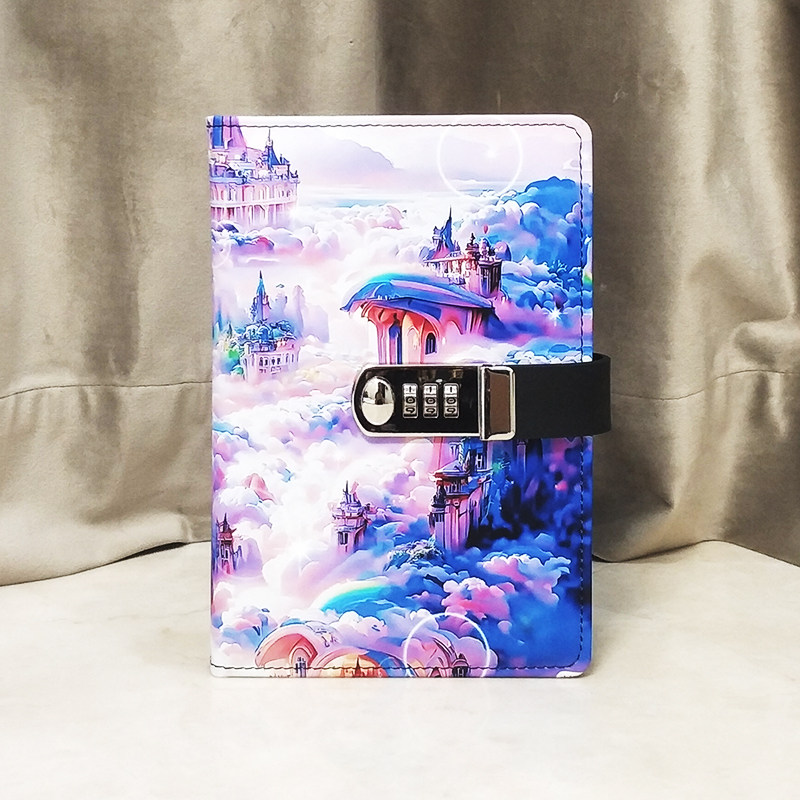 小清新密码本小学生日记本带锁可爱少女心笔记本子加厚多功能带锁记事本文艺精致心情记录本简约创意儿童本子