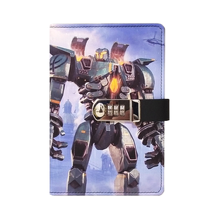 A5小学生卡通密码本带锁日记本儿童田字格本子男孩可爱少创意笔记本男生密码锁记事本礼盒手账本精致文艺皮本