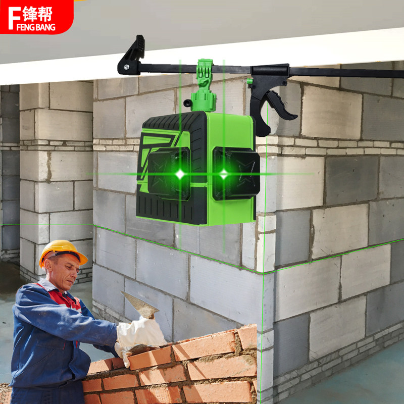 锋帮瓦工专用激光红外线水平仪垂直8线高精度强光细线砌墙神器