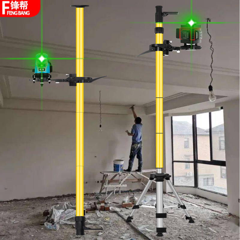 红外线水平仪升降支撑杆支架平水仪木工吊顶伸缩杆三脚架顶天立地 五金/工具 水平仪 原图主图