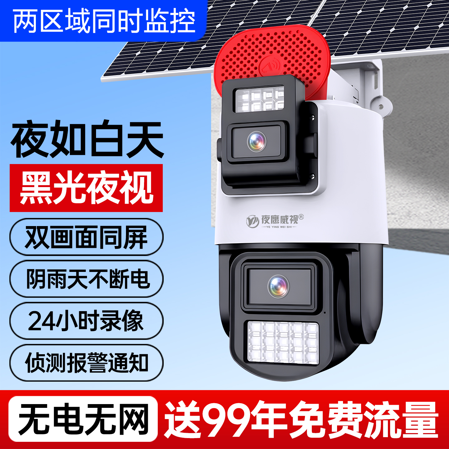 黑光夜视 看清人脸车牌 24小时不间断录像