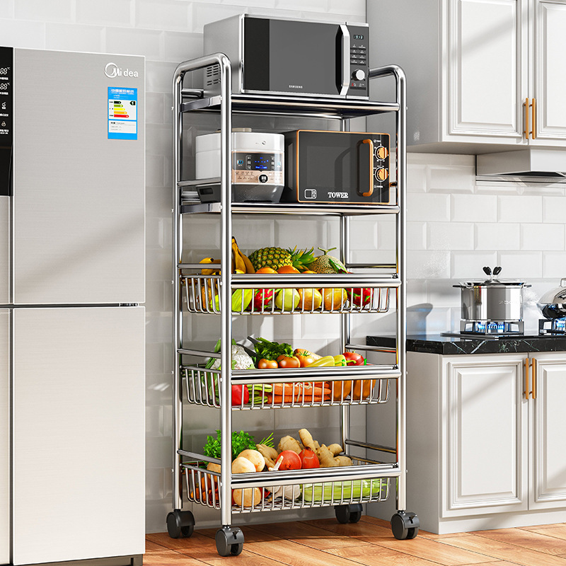 不锈钢厨房置物架加厚厨房多层