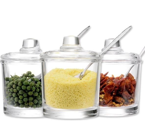 2018新款调味组合装盒三件套有盖调料调味瓶杯玻璃酱料透明带盖在类目 厨房/烹饪用具, 厨用小工具/厨房储物, 储物瓶罐/厨房储物器皿, 调味瓶罐中 - 来自Buy2taobao.com提供专业的淘宝代购服务