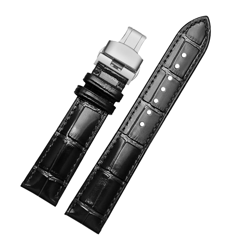 亮面真皮手表带适配卡西欧EFR-303L/303D EQB-501 EFS-S500表链22