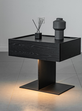 意式极简悬浮床头柜北欧钢板柜床头储物柜现代简约卧室床边柜边几