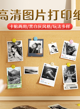 【B21Pro专用】精臣B21Pro标签打印纸相片照片图像图片黑白LOGO商标高清简笔画手账插画卡纸贴纸