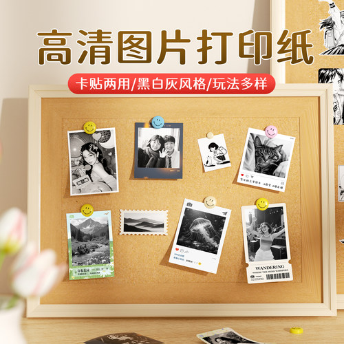 【Pro系列专用】精臣B21Pro/B1Pro/B2Pro标签打印纸相片照片图像图片黑白LOGO商标高清简笔画手账插画贴纸