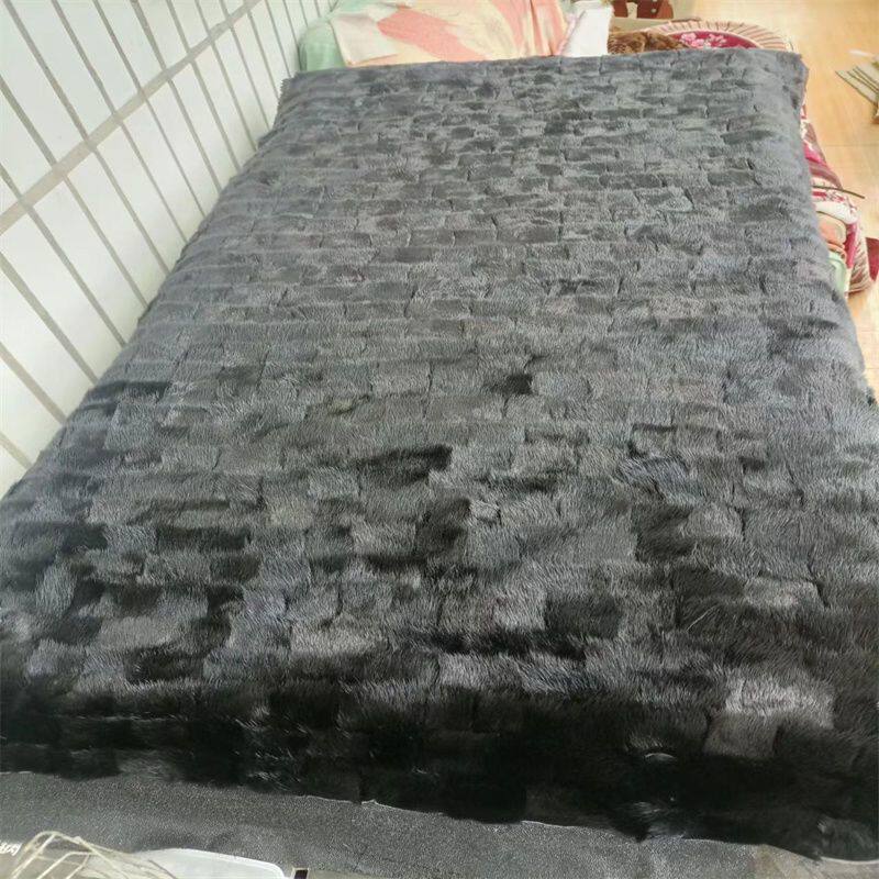 水貂头拼接毯子褥子服装面料衣服内胆手工貂皮辅料皮毛一体边角料
