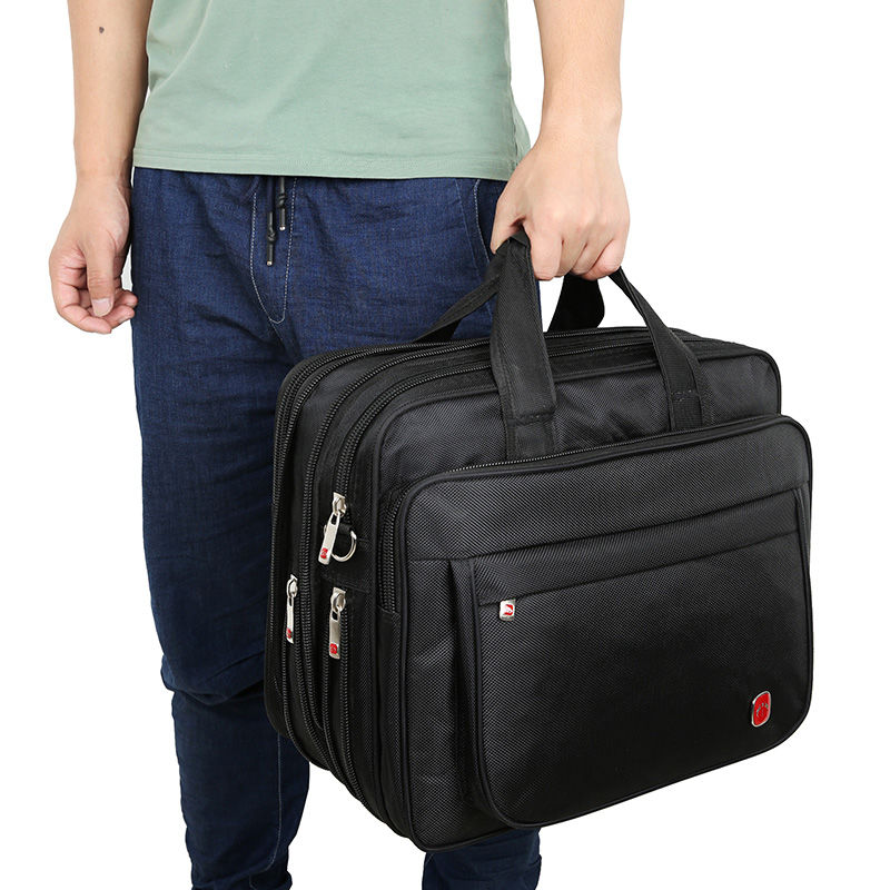 手提包男商务公文包男士包包单肩斜挎包大容量牛津布包出差帆布包