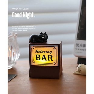 旗亭 饰摆件吧台 YUJIAN Bar酒吧小夜灯生日礼物复古桌面氛围装