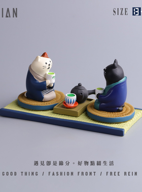 遇见：＂看！茶馆喝茶猫！＂摆件