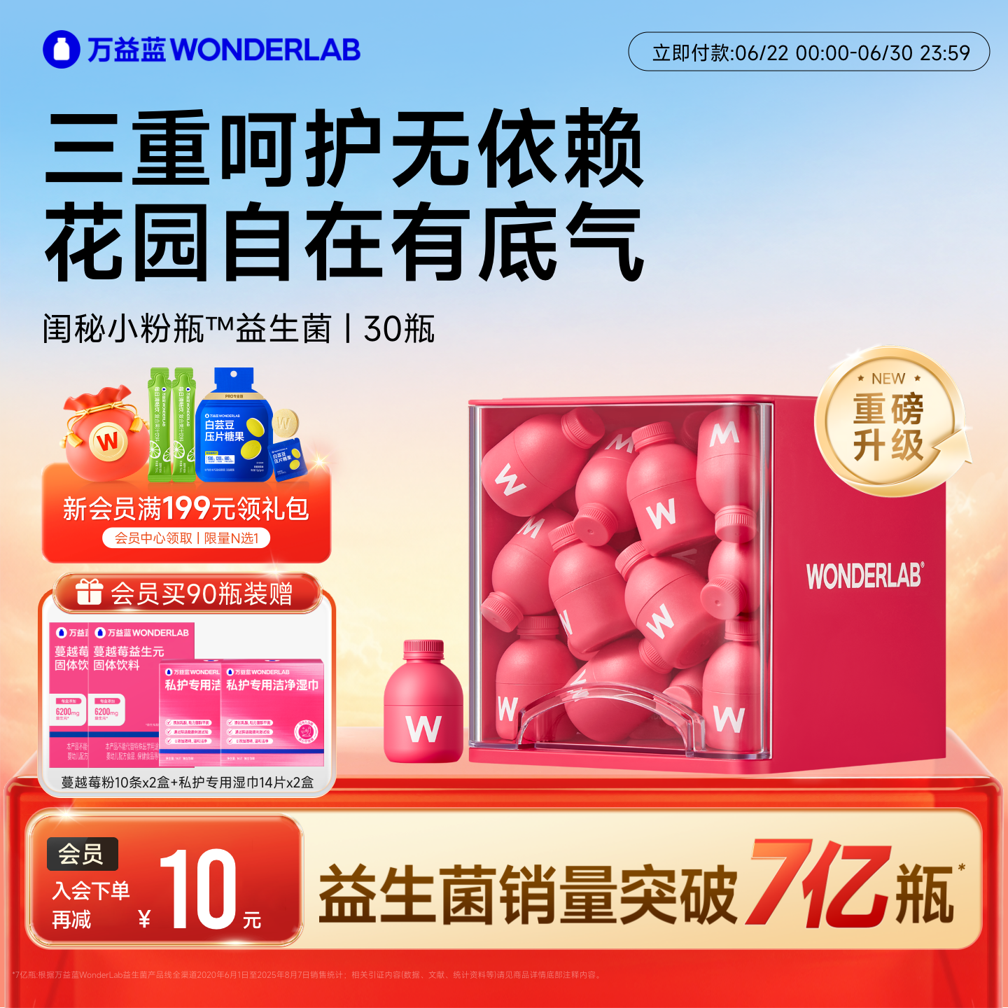 万益蓝WONDERLAB富硒蔓越莓女性孕妇益生菌粉益生元乳酸杆菌正品