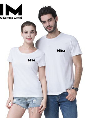 HELEN MARLEN海伦玛伦夏季短袖t恤新品男女圆领T恤衫休闲透气运动