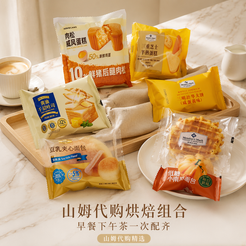 山姆代购烘焙组合早餐下午茶一次配齐多口味袋装零食糕点