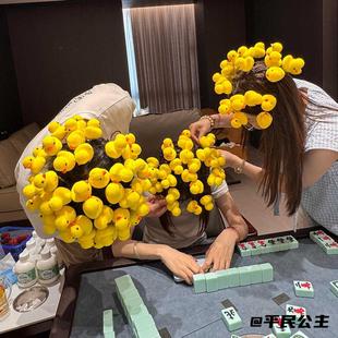 搞笑PK台球发夹可爱游戏道具麻将惩罚小鸡发卡玩具卡子弹簧夹