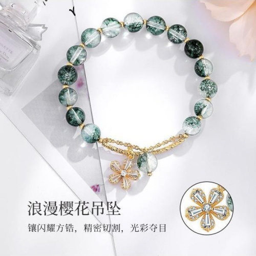 夏女樱花水晶手饰星空送女友