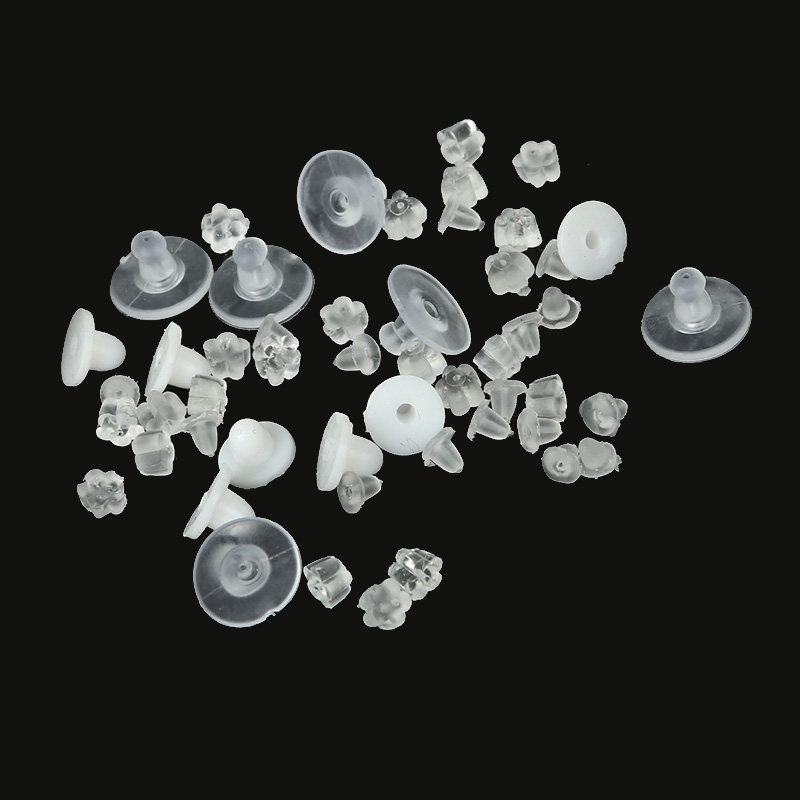 耳饰diy 耳钉后面的塞子塑料耳堵蝴蝶耳塞硅胶耳扣皮堵耳帽