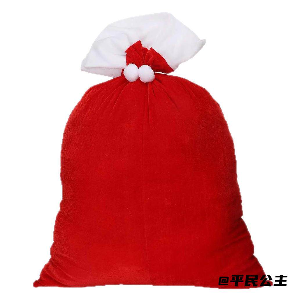圣诞老人红袋子圣诞装饰平安夜圣诞节礼物袋大号束口袋红袋子中号