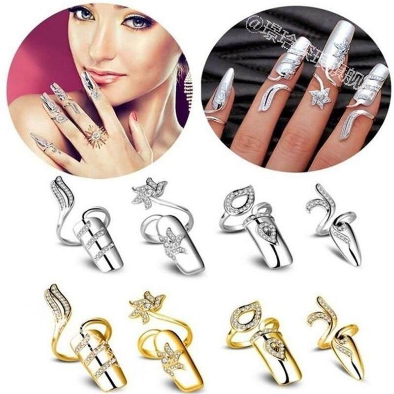 拍照指甲护甲装饰品汉服指环金属装饰指套护甲套中指甲盖