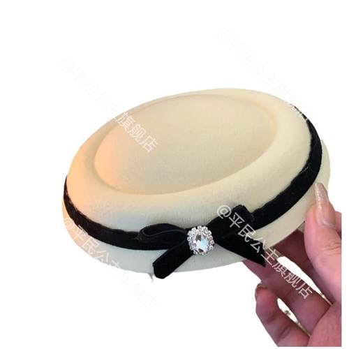 水手学院风发夹赫本英伦丝绒富家