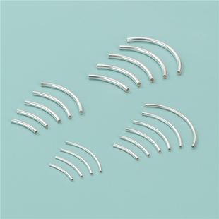 配件弯管手链制作光面弯管新款编绳手串手工串珠加工女士素银