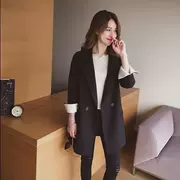 Phụ nữ mùa thu 2018 phiên bản Hàn Quốc mới của áo khoác dài nữ rộng rãi khí chất hoang dã phù hợp với áo sơ mi dài tay - Business Suit