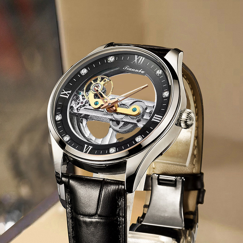 瑞士正品陀飞轮全镂空手表男士机械表全自动氚气十大名牌霸气男表