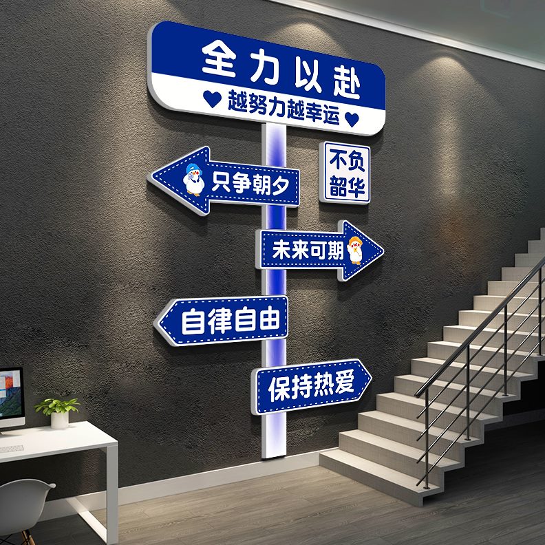 爆单企业文化新墙面励志标语过商装饰销售年贴布置办室氛围电公司