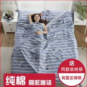 Du lịch khách sạn bẩn túi ngủ cotton di động đôi chống bẩn quilt khách sạn du lịch tấm người lớn thủy triều - Túi ngủ