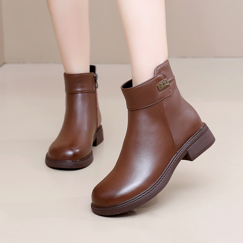 平底软底单靴百搭软底舒适马丁靴