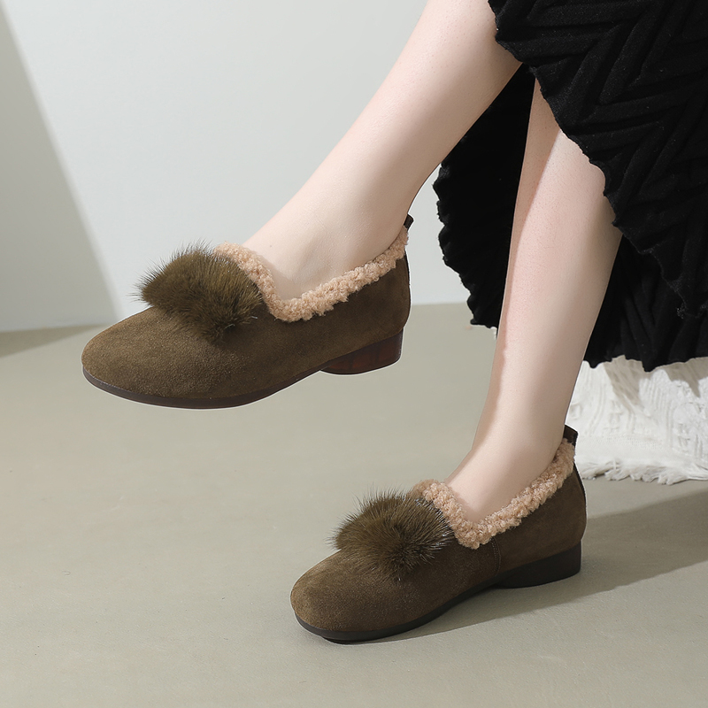豆豆鞋毛毛鞋休闲一脚蹬
