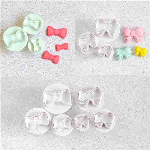 3D立体蝴蝶结领结塑料弹簧切模压模  翻糖蛋糕饼干模塑料切模印模