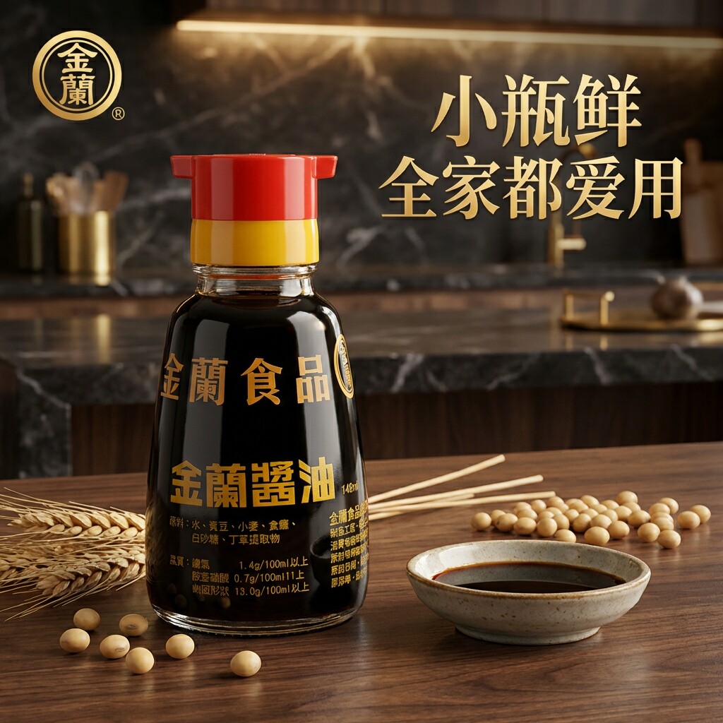 金兰酱油148ml纯酿造酱油无添加防腐剂小瓶便携装台湾原装正品