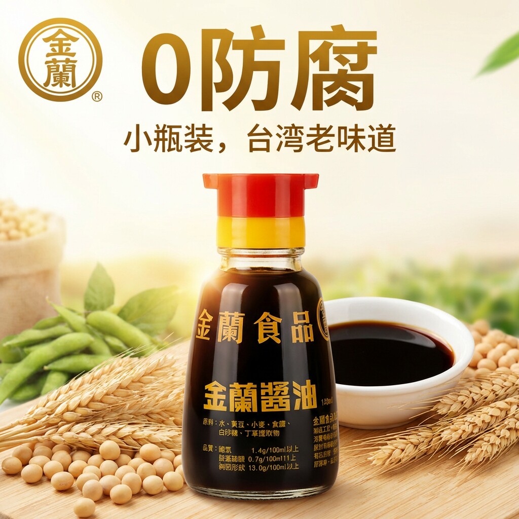 金兰纯酿造酱油148ml0添加防腐剂小孩老人放心吃台湾老味道酱油
