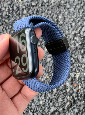 MeicoolTime尼龙编织磁吸手表带适用苹果iwatchs11AppleWatch1098
