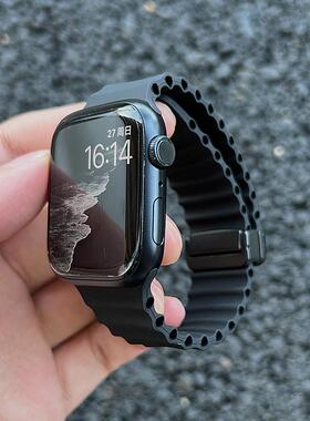 MeicoolTime简约硅胶磁吸手表带适用Applewatchs10苹果iwatchs987