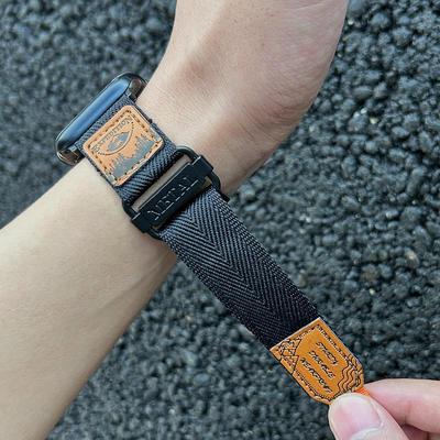 MeicoolTime户外风尼龙魔术贴手表带适用苹果iwatchS10Applewatch