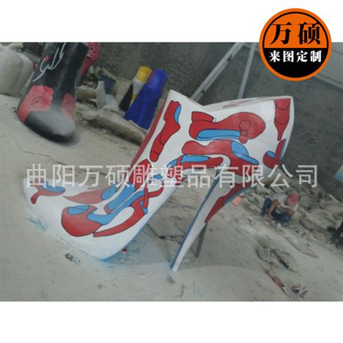 厂家制作玻璃钢高跟鞋雕塑玻璃钢树脂雕塑商场美陈装饰摆件