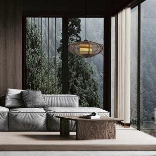 一件代发吊灯东南亚风格 藤编客厅餐厅茶室禅意藤艺吊灯可定制