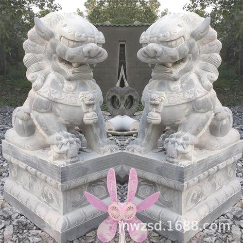别墅大门石刻瑞兽图片大全厂门口石兽制作石质大门兽价格
