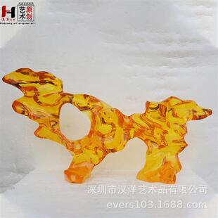 饰摆设仿琉璃蓝色艺术品酒店大堂雕塑摆件 高档树脂装