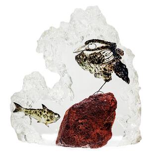 轻奢山石系列透明雕塑装 饰品客厅电视柜网红创意摆件大型水晶饰品