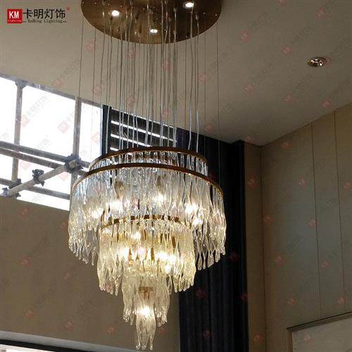 轻奢后现代水晶灯圆形售楼中心客厅餐厅卧室LED洽谈区卡座吊灯