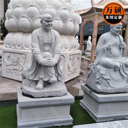石雕十八罗汉花岗岩十八罗汉石雕佛像厂家站立十八罗汉汉白玉罗汉